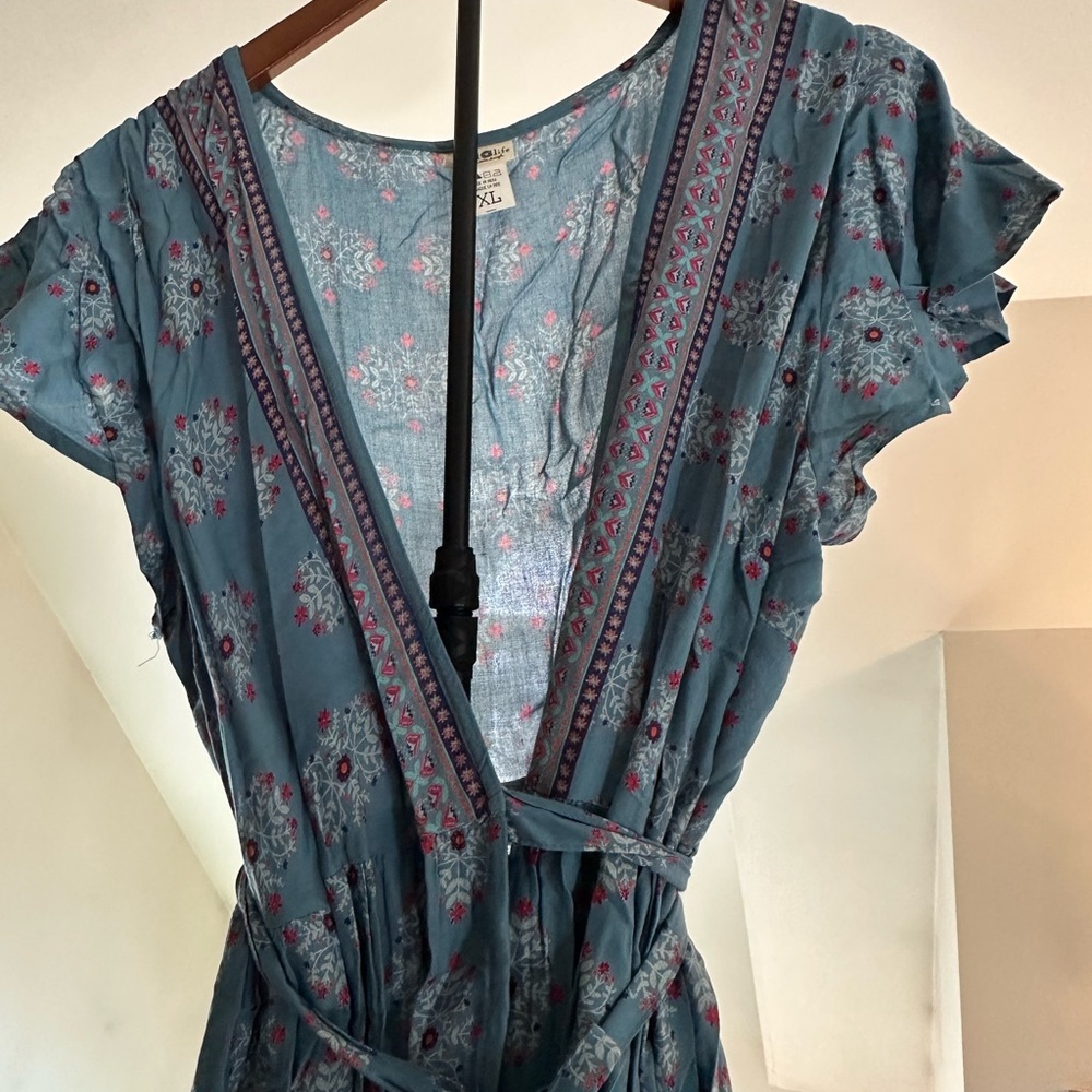NATURAL LIFE Blue and Pink Floral Maxi Dress